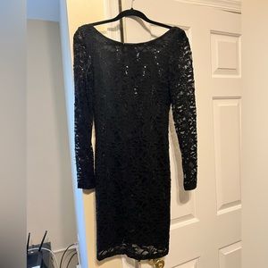 Black lace dress. Size small with tie back.